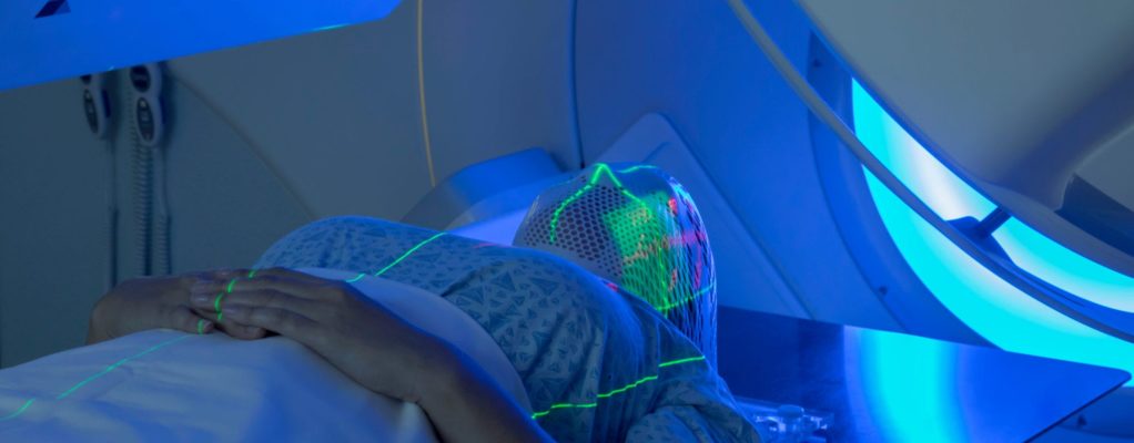 Patient undergoes radiation therapy