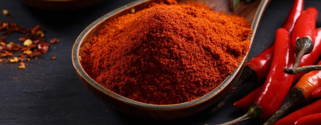 Chili peppers and cayenne powder